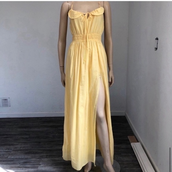 BCBGeneration maxi yellow sleeveless racerback dress size:XS - Picture 15 of 16